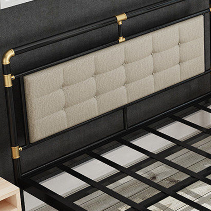 Tufted 43.3" H Bed Frame Industrial Style Metal Open-Frame Bed