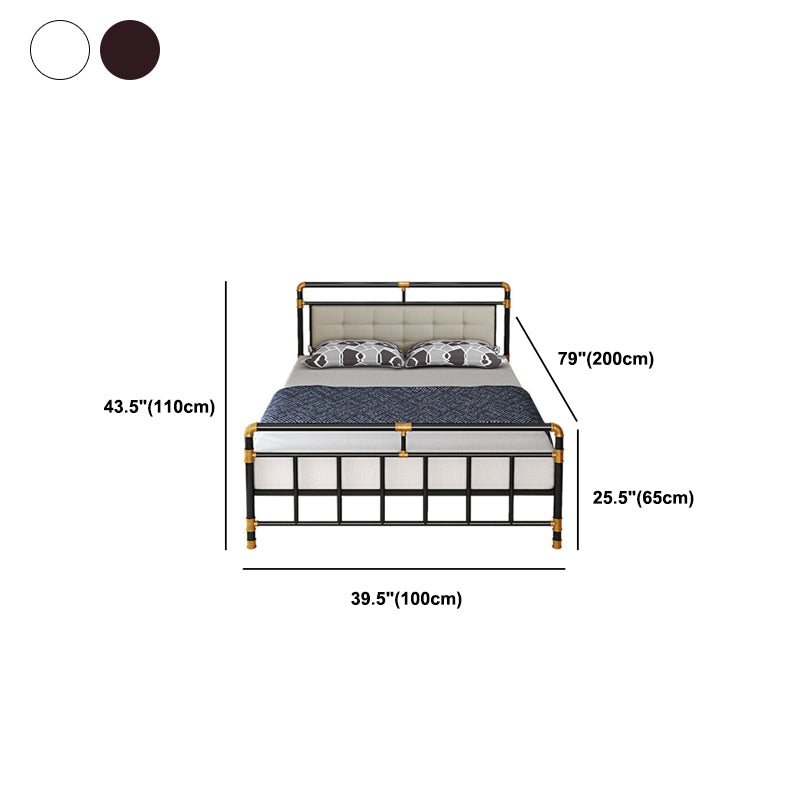 Tufted 43.3 "H Cadre de lit Industriel Style Metal Metal Open-Frame Lit