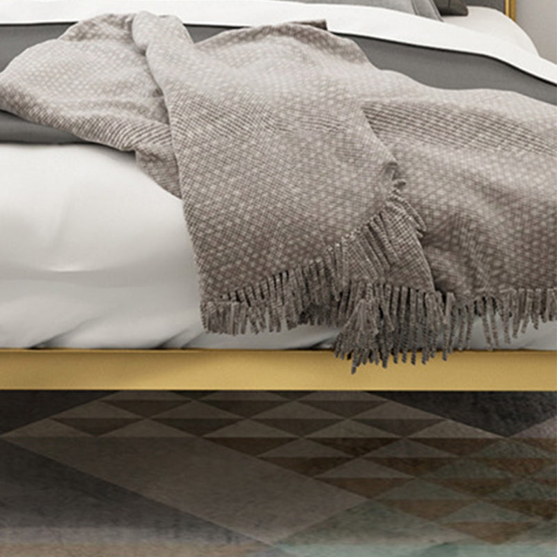 Polsterer Bettenrahmen luxuriöses Metallstandardbett im goldenen Finish