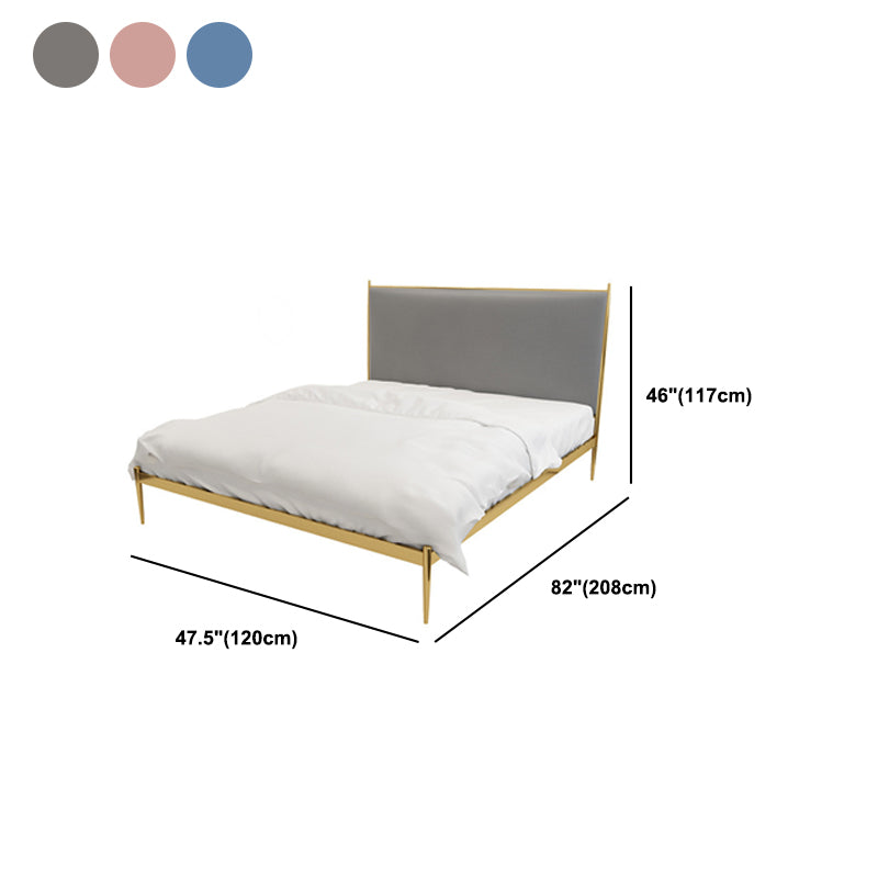 Polsterer Bettenrahmen luxuriöses Metallstandardbett im goldenen Finish