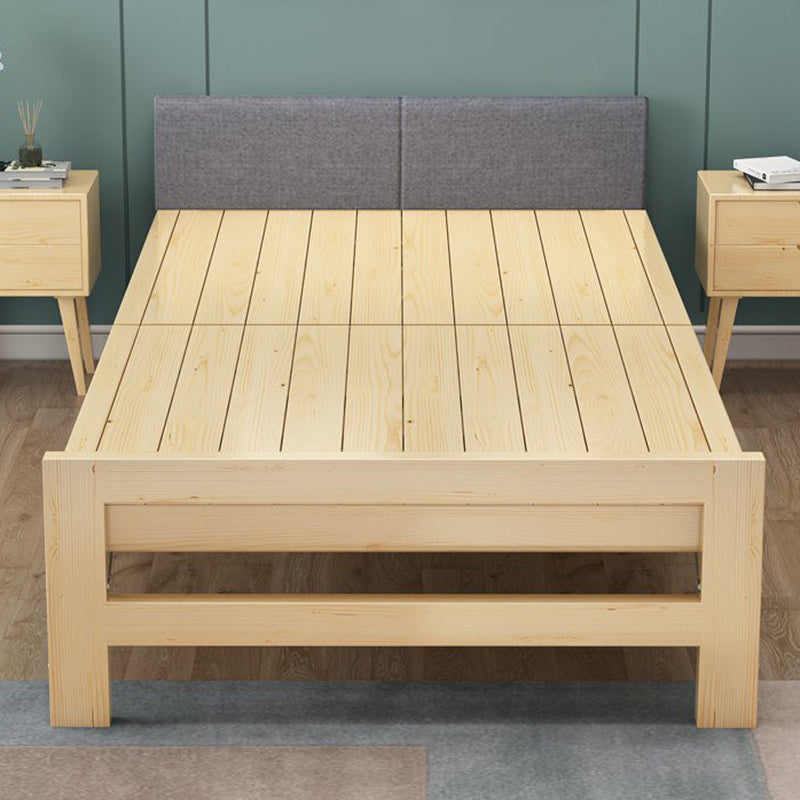 Scandinavian Wood Foldable Bed Low Profile Upholstered Bed with Mattress Full Single Bed Clearhalo 'Bedroom Furniture' 'Beds' 'furn' 'furn_beds' 'Furniture' 5792211