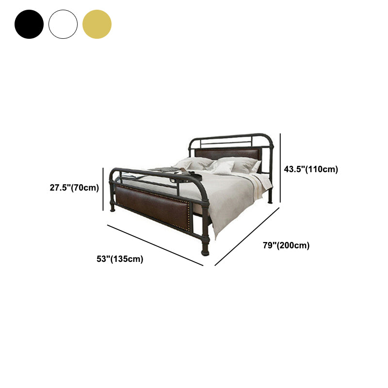 Industrial Nailhead Upholstered Bed Frame Metal 43.3" Tall Bed Clearhalo 'Bedroom Furniture' 'Beds' 'furn' 'furn_beds' 'Furniture' 5792237