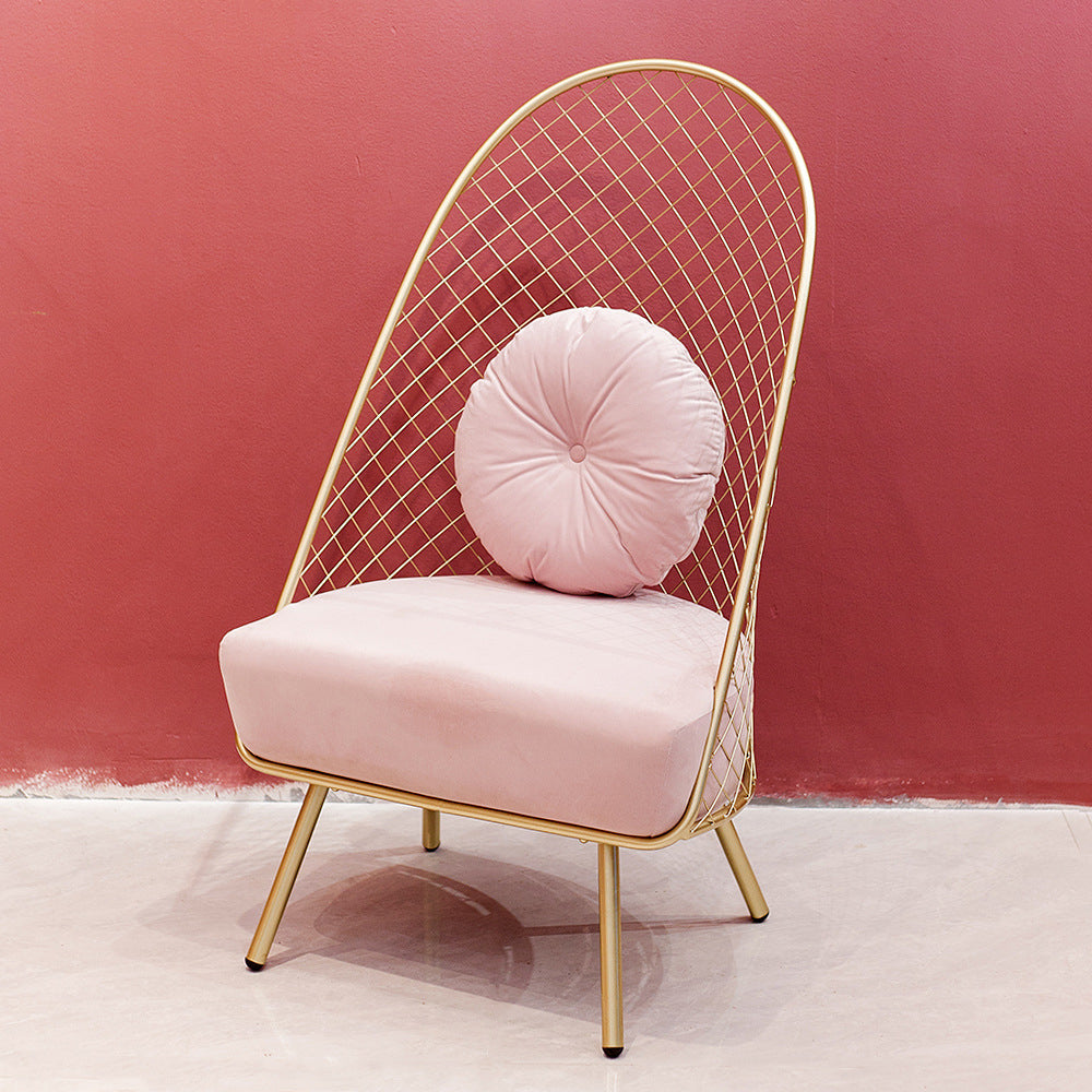 Glam 23,6 "Weitkissen Rückenschwamm Metallrahmen Armless Stuhl