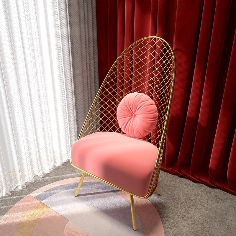 Glam 23,6 "Weitkissen Rückenschwamm Metallrahmen Armless Stuhl