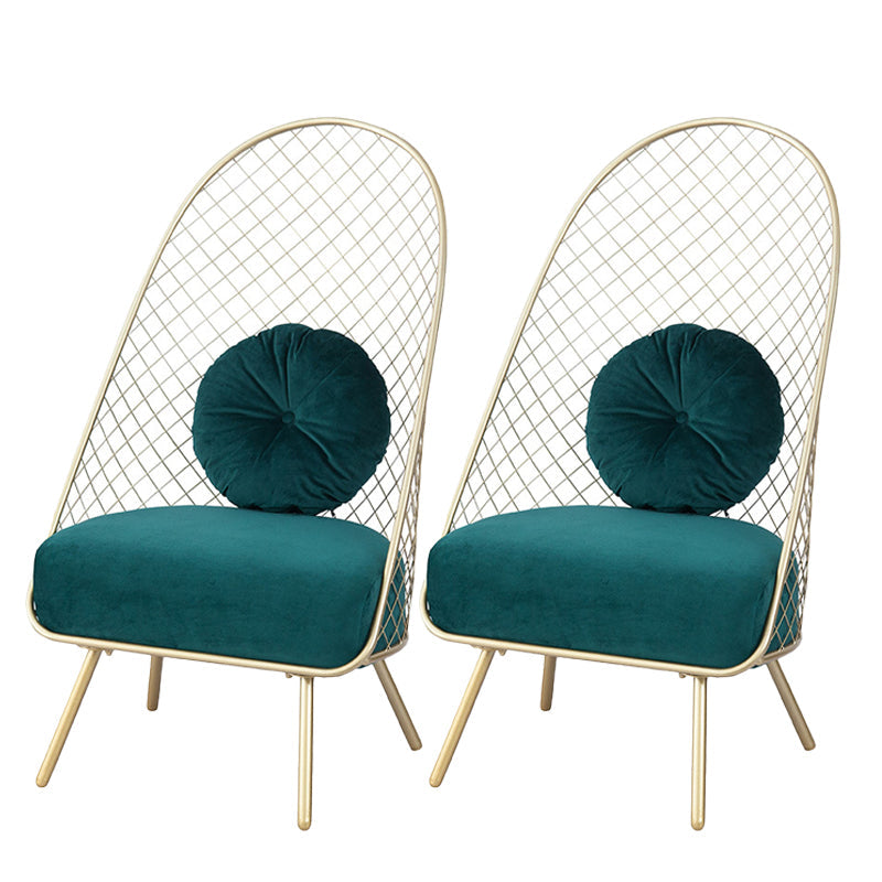 Glam 23,6 "Weitkissen Rückenschwamm Metallrahmen Armless Stuhl