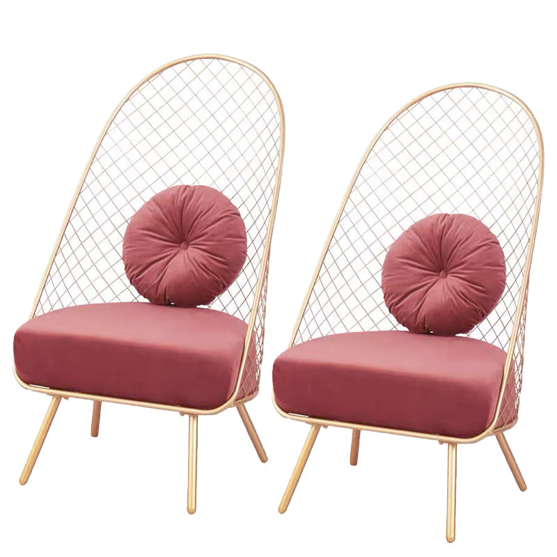 Glam 23,6 "Weitkissen Rückenschwamm Metallrahmen Armless Stuhl