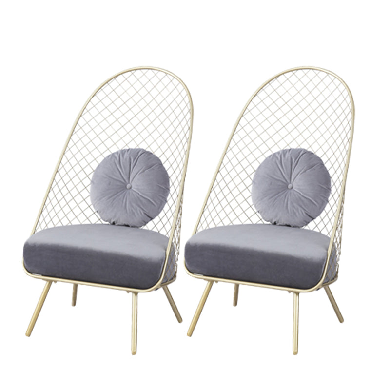 Glam 23,6 "Weitkissen Rückenschwamm Metallrahmen Armless Stuhl