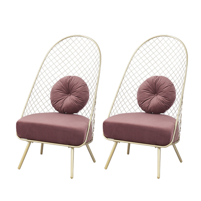 Glam 23,6 "Weitkissen Rückenschwamm Metallrahmen Armless Stuhl