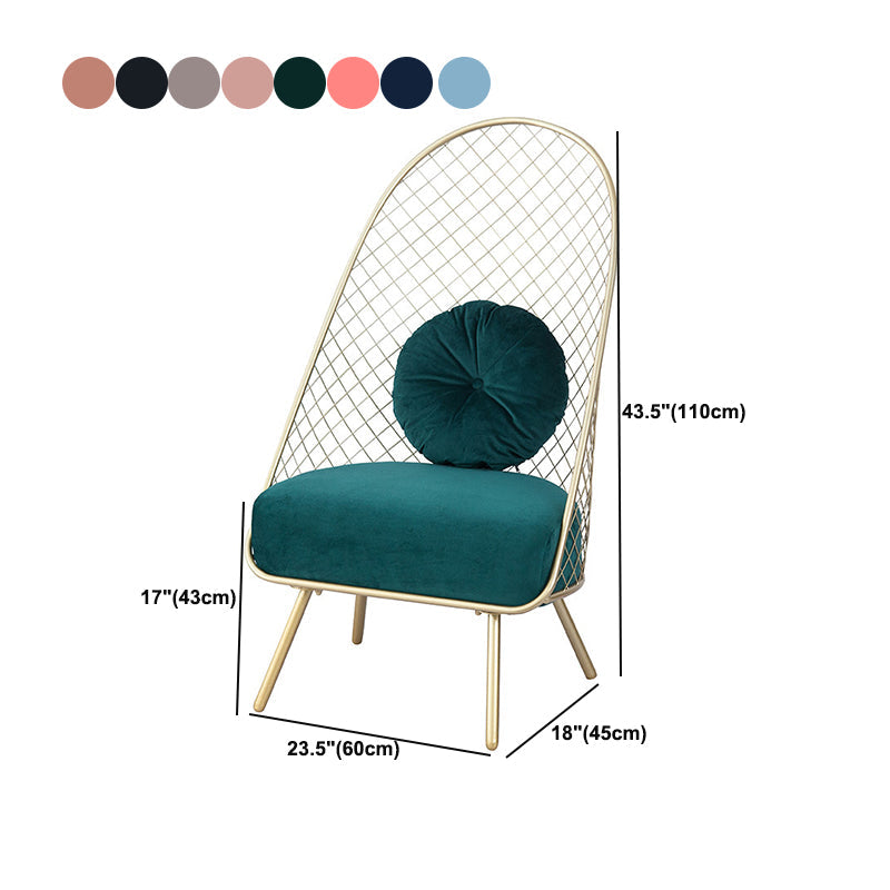 Glam 23,6 "Weitkissen Rückenschwamm Metallrahmen Armless Stuhl