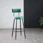 Industrial Metal Footrest Bar Chair Round Upholstered Bar Stool Green 1 Piece Clearhalo 'Bar Furniture' 'Bar Stools' 'bar_stools' 'furn' 'furn_bar_stools' 'Furniture' 'Kitchen & Dining Furniture' 5792332
