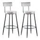 Industrial Metal Footrest Bar Chair Round Upholstered Bar Stool Grey 2 Piece Set Clearhalo 'Bar Furniture' 'Bar Stools' 'bar_stools' 'furn' 'furn_bar_stools' 'Furniture' 'Kitchen & Dining Furniture' 5792336