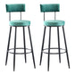 Industrial Metal Footrest Bar Chair Round Upholstered Bar Stool Green 2 Piece Set Clearhalo 'Bar Furniture' 'Bar Stools' 'bar_stools' 'furn' 'furn_bar_stools' 'Furniture' 'Kitchen & Dining Furniture' 5792337