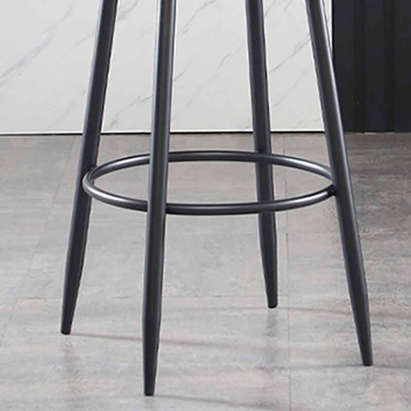 Industrial Metal Footrest Bar Chair Round Upholstered Bar Stool Clearhalo 'Bar Furniture' 'Bar Stools' 'bar_stools' 'furn' 'furn_bar_stools' 'Furniture' 'Kitchen & Dining Furniture' 5792338
