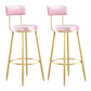 Industrial Metal Footrest Bar Chair Round Upholstered Bar Stool Pink Gold 2 Piece Set Clearhalo 'Bar Furniture' 'Bar Stools' 'bar_stools' 'furn' 'furn_bar_stools' 'Furniture' 'Kitchen & Dining Furniture' 5792341