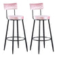 Industrial Metal Footrest Bar Chair Round Upholstered Bar Stool Pink 2 Piece Set Clearhalo 'Bar Furniture' 'Bar Stools' 'bar_stools' 'furn' 'furn_bar_stools' 'Furniture' 'Kitchen & Dining Furniture' 5792343