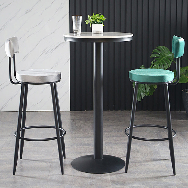 Industrial Metal Footrest Bar Chair Round Upholstered Bar Stool Clearhalo 'Bar Furniture' 'Bar Stools' 'bar_stools' 'furn' 'furn_bar_stools' 'Furniture' 'Kitchen & Dining Furniture' 5792344