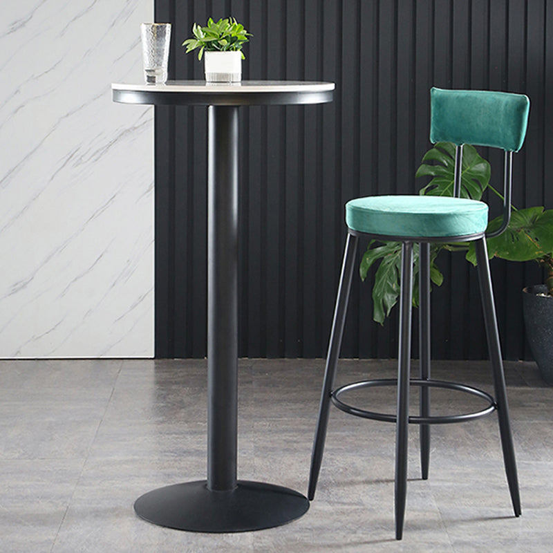 Industrial Metal Footrest Bar Chair Round Upholstered Bar Stool Clearhalo 'Bar Furniture' 'Bar Stools' 'bar_stools' 'furn' 'furn_bar_stools' 'Furniture' 'Kitchen & Dining Furniture' 5792345