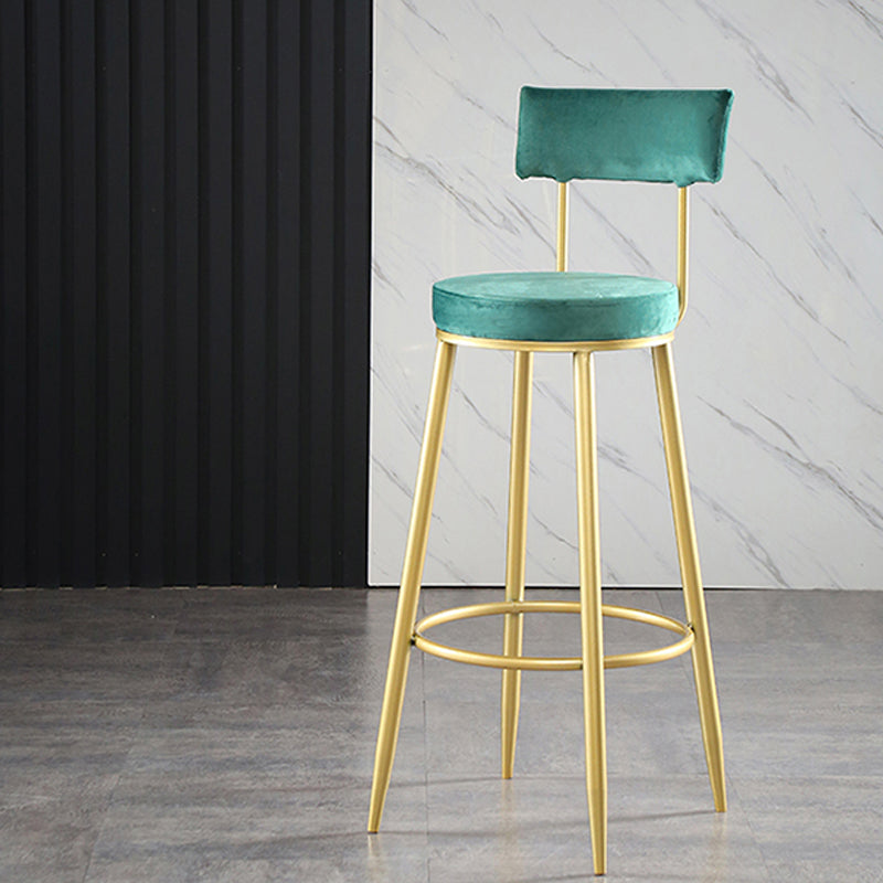 Industrial Metal Footrest Bar Chair Round Upholstered Bar Stool Clearhalo 'Bar Furniture' 'Bar Stools' 'bar_stools' 'furn' 'furn_bar_stools' 'Furniture' 'Kitchen & Dining Furniture' 5792347