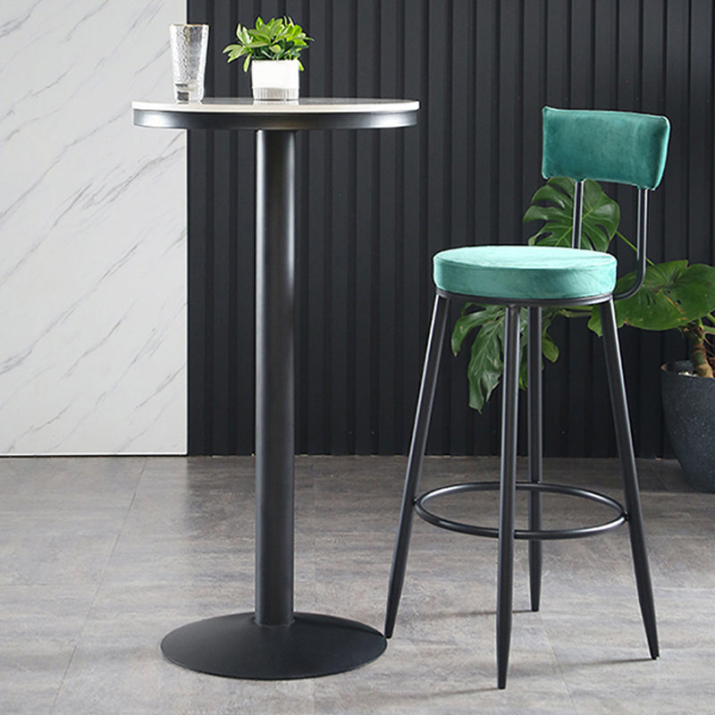 Industrial Metal Footrest Bar Chair Round Upholstered Bar Stool Clearhalo 'Bar Furniture' 'Bar Stools' 'bar_stools' 'furn' 'furn_bar_stools' 'Furniture' 'Kitchen & Dining Furniture' 5792349