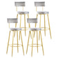 Industrial Metal Footrest Bar Chair Round Upholstered Bar Stool Grey-Gold 4 Piece Set Clearhalo 'Bar Furniture' 'Bar Stools' 'bar_stools' 'furn' 'furn_bar_stools' 'Furniture' 'Kitchen & Dining Furniture' 5792355