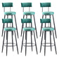 Industrial Metal Footrest Bar Chair Round Upholstered Bar Stool Green 6 Piece Set Clearhalo 'Bar Furniture' 'Bar Stools' 'bar_stools' 'furn' 'furn_bar_stools' 'Furniture' 'Kitchen & Dining Furniture' 5792357