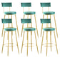 Industrial Metal Footrest Bar Chair Round Upholstered Bar Stool Green Gold 6 Piece Set Clearhalo 'Bar Furniture' 'Bar Stools' 'bar_stools' 'furn' 'furn_bar_stools' 'Furniture' 'Kitchen & Dining Furniture' 5792358