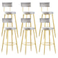 Industrial Metal Footrest Bar Chair Round Upholstered Bar Stool Grey-Gold 6 Piece Set Clearhalo 'Bar Furniture' 'Bar Stools' 'bar_stools' 'furn' 'furn_bar_stools' 'Furniture' 'Kitchen & Dining Furniture' 5792361