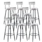 Industrial Metal Footrest Bar Chair Round Upholstered Bar Stool Grey 8 Piece Set Clearhalo 'Bar Furniture' 'Bar Stools' 'bar_stools' 'furn' 'furn_bar_stools' 'Furniture' 'Kitchen & Dining Furniture' 5792362