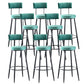 Industrial Metal Footrest Bar Chair Round Upholstered Bar Stool Green 8 Piece Set Clearhalo 'Bar Furniture' 'Bar Stools' 'bar_stools' 'furn' 'furn_bar_stools' 'Furniture' 'Kitchen & Dining Furniture' 5792363
