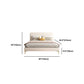 Glam Genuine Leather Bed Frame White Upholstered Low Profile Standard Bed