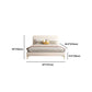 Glam Genuine Leather Bed Frame White Upholstered Low Profile Standard Bed