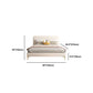 Glam Genuine Leather Bed Frame White Upholstered Low Profile Standard Bed