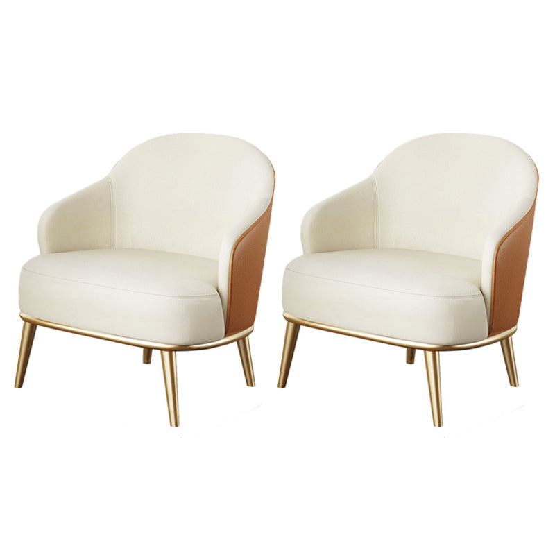 Contemporary Leather Arms Included Sloped Arms Accent Armchair White 2 Piece Set Clearhalo 'Accent Chairs' 'accent_chairs' 'Chairs & Seating' 'furn' 'furn_accent_chairs' 'Furniture' 'Living Room Furniture' 5792497