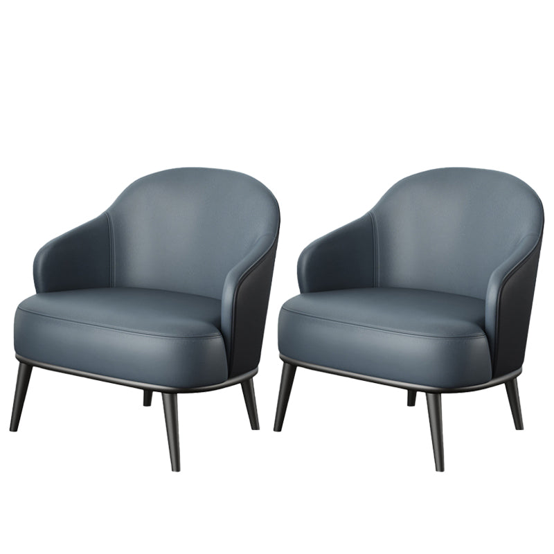 Contemporary Leather Arms Included Sloped Arms Accent Armchair Blue 2 Piece Set Clearhalo 'Accent Chairs' 'accent_chairs' 'Chairs & Seating' 'furn' 'furn_accent_chairs' 'Furniture' 'Living Room Furniture' 5792504