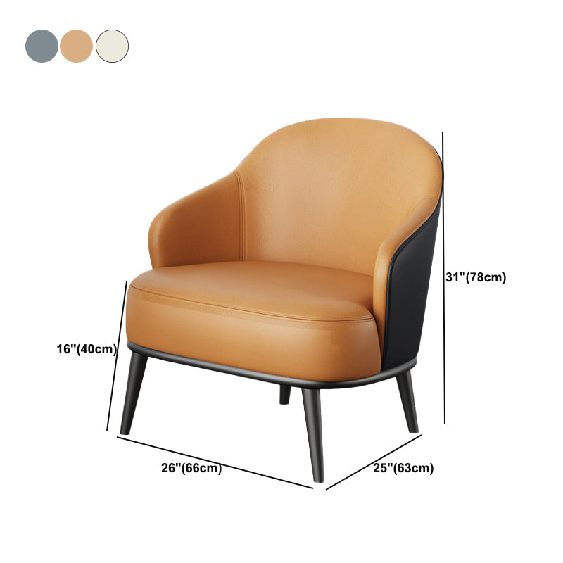 Contemporary Leather Arms Included Sloped Arms Accent Armchair Clearhalo 'Accent Chairs' 'accent_chairs' 'Chairs & Seating' 'furn' 'furn_accent_chairs' 'Furniture' 'Living Room Furniture' 5792509