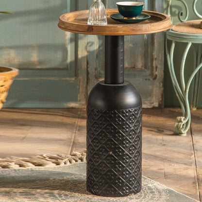 French Country Style Pedestal Base Base Round Old Solid Wood Table