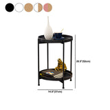 Tavolo laterale superiore del vassoio rotondo della metà del secolo Metal 4 gambe tavolino con scaffale