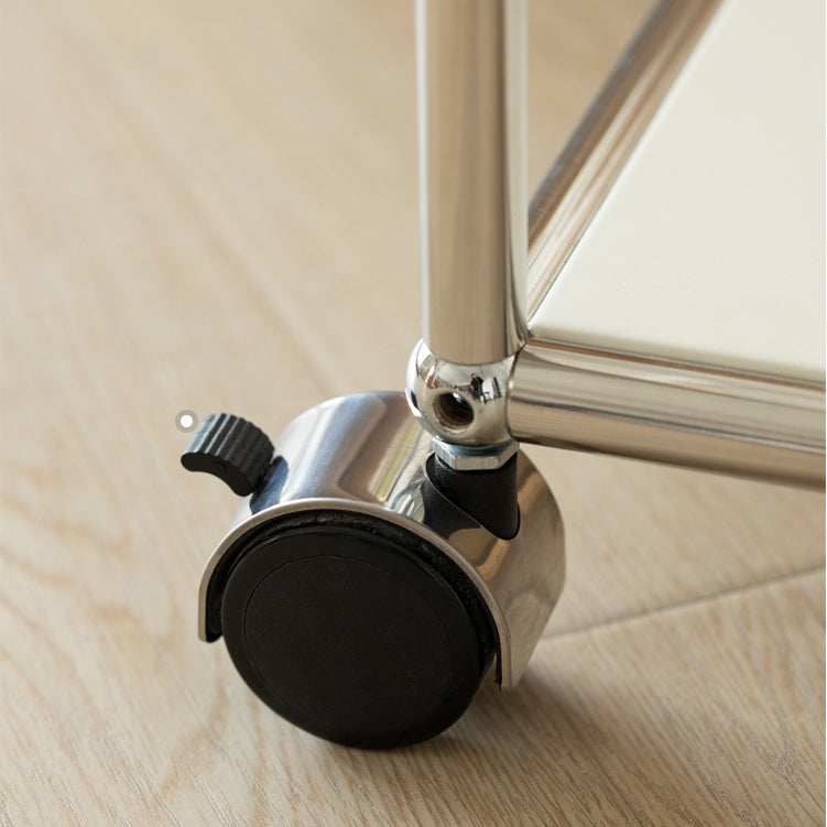 Mesa lateral de metal/vidrio rectangular con estilo moderno de base entre la base de la mitad del siglo