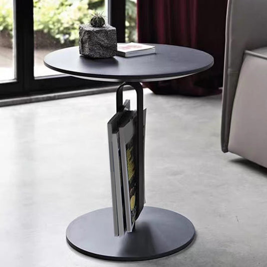 Design di base di base di piedistallo rotondo tavolo in legno solido tavolino in stile nordico