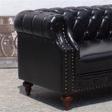 29.13 "Wide Tuxedo Arm Sofa Hedendaagse echte lederen bank met getuft rug