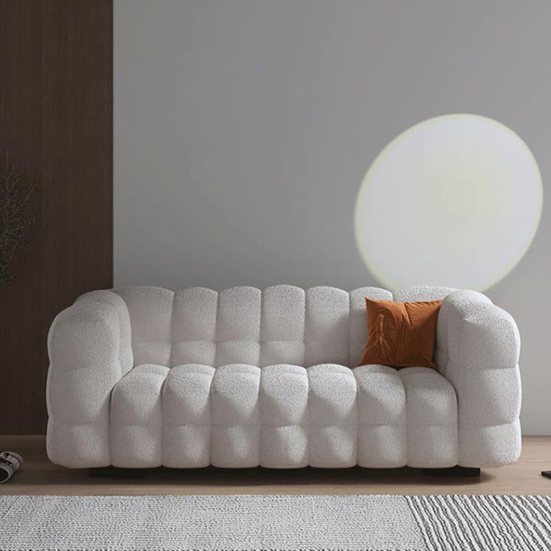 Oreiller cousu canapé arrière du bras de smoking contemporain laine blanche - 39,37 "D