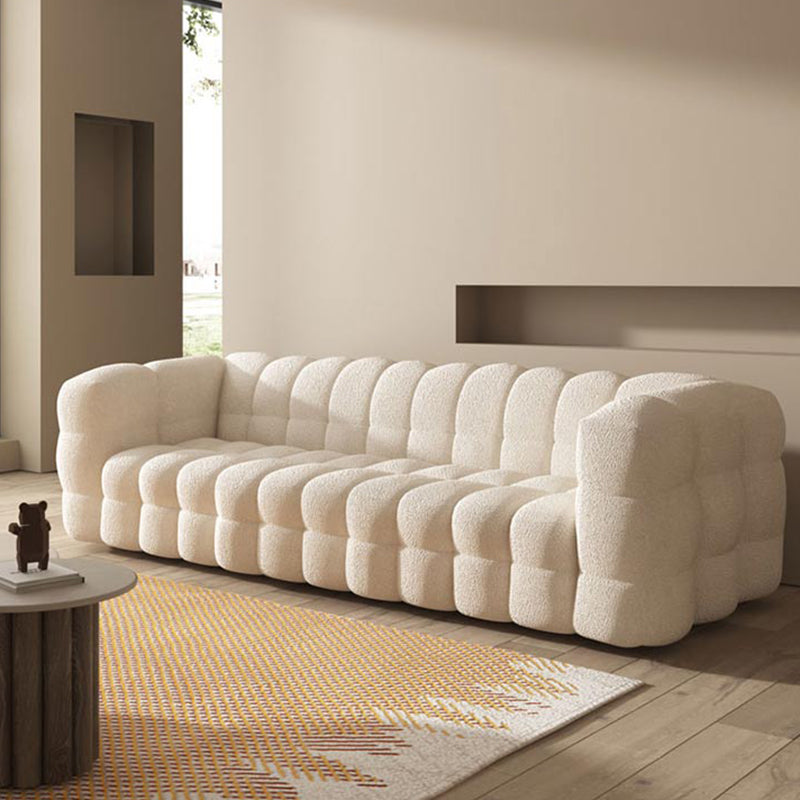 Oreiller cousu canapé arrière du bras de smoking contemporain laine blanche - 39,37 "D