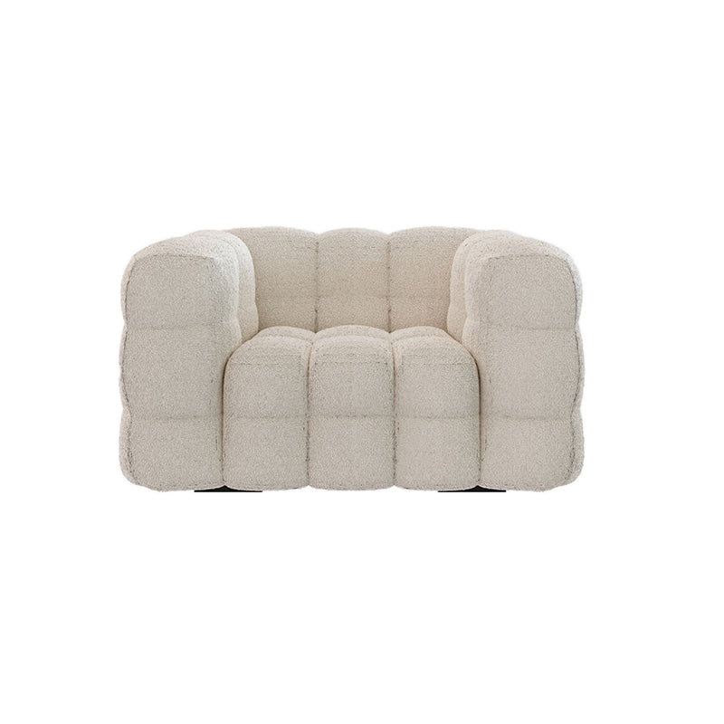 Oreiller cousu canapé arrière du bras de smoking contemporain laine blanche - 39,37 "D