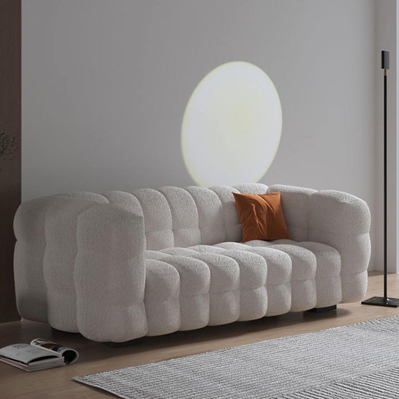 Oreiller cousu canapé arrière du bras de smoking contemporain laine blanche - 39,37 "D