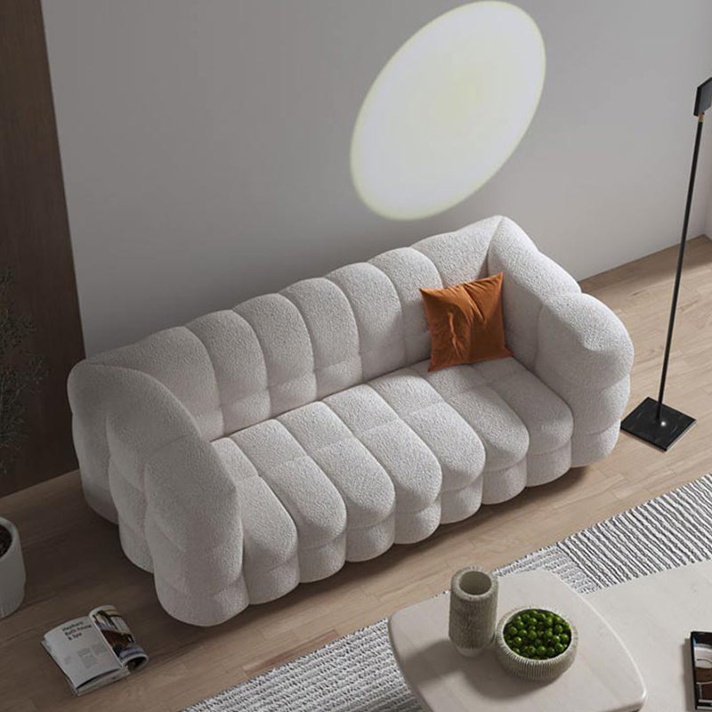 Oreiller cousu canapé arrière du bras de smoking contemporain laine blanche - 39,37 "D