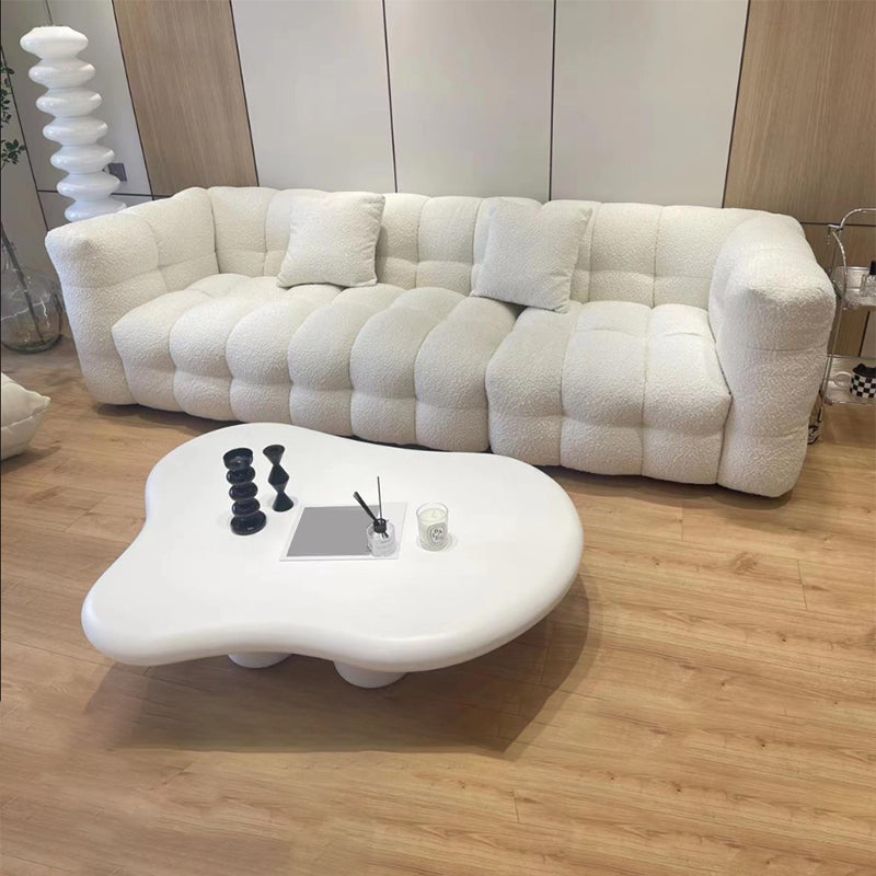 Oreiller cousu canapé arrière du bras de smoking contemporain laine blanche - 39,37 "D