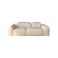 Modern Style Blocks Sofa White Wool Square Arm Seating - 25.6" H