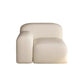 Modern Style Blocks Sofa White Wool Square Arm Seating - 25.6" H