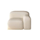 Modern Style Blocks Sofa White Wool Square Arm Seating - 25.6" H
