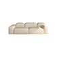 Modern Style Blocks Sofa White Wool Square Arm Seating - 25.6" H